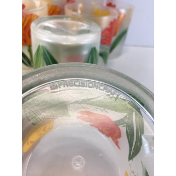 Vtg Precisioncraft Drinking Glasses Frosted Acrylic Parrot Tulip Design Set of 8 - Picture 7 of 14